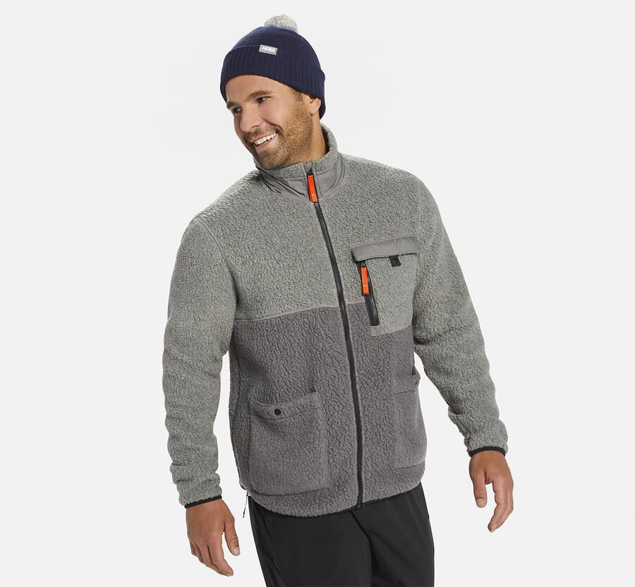 Hoka One One Ceket Erkek Gri - Fleece Sky - JM3568419